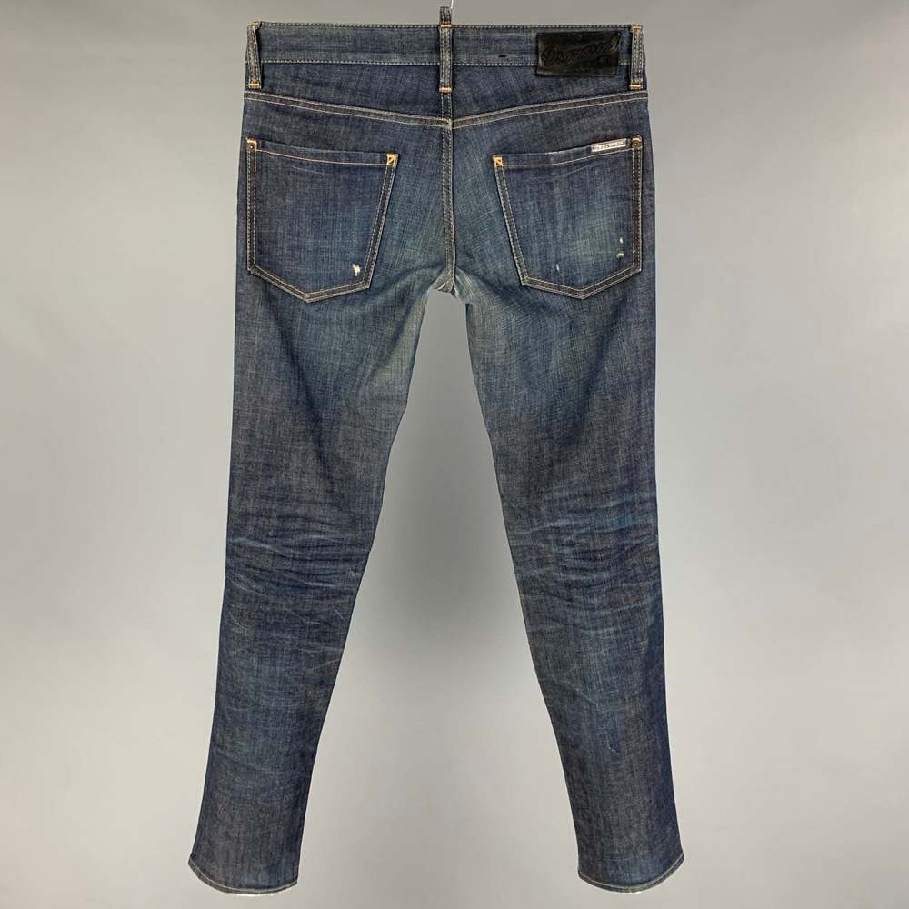 DSQUARED2 Indigo Contrast Stitch Cotton Skinny Jeans - Picture 2 of 4